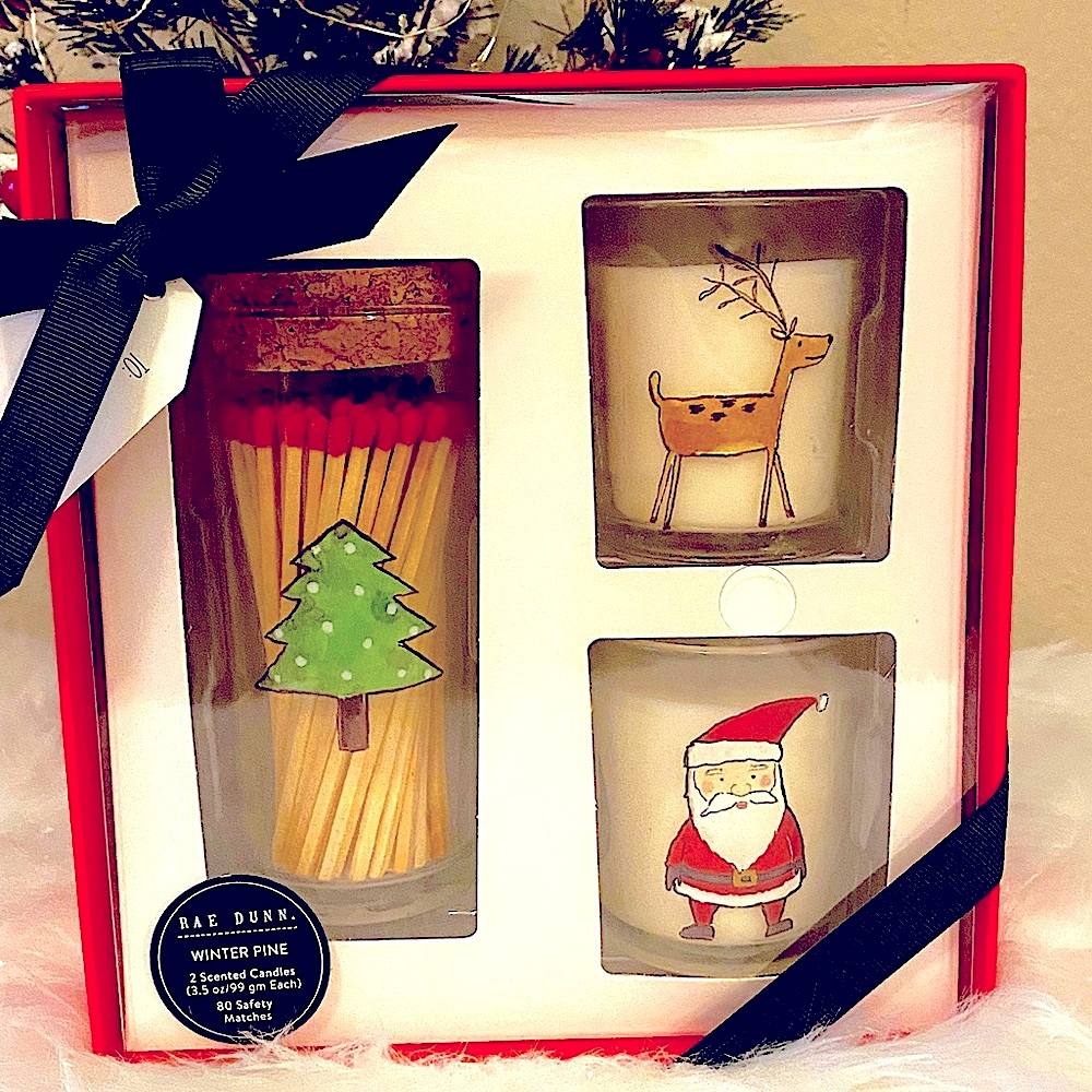 Rae Dunn Mistletoe and Tinsel Gift Set Candles and Room Spray